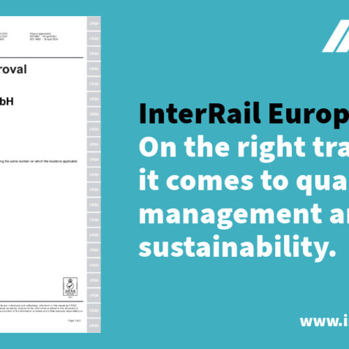 InterRail Europe GmbH, Germany, is ISO certified